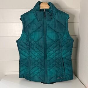 Eddie Bauer Teal Quilted Down Vest L